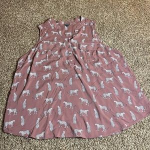 Torrid 5X blush pink cheetah tank top